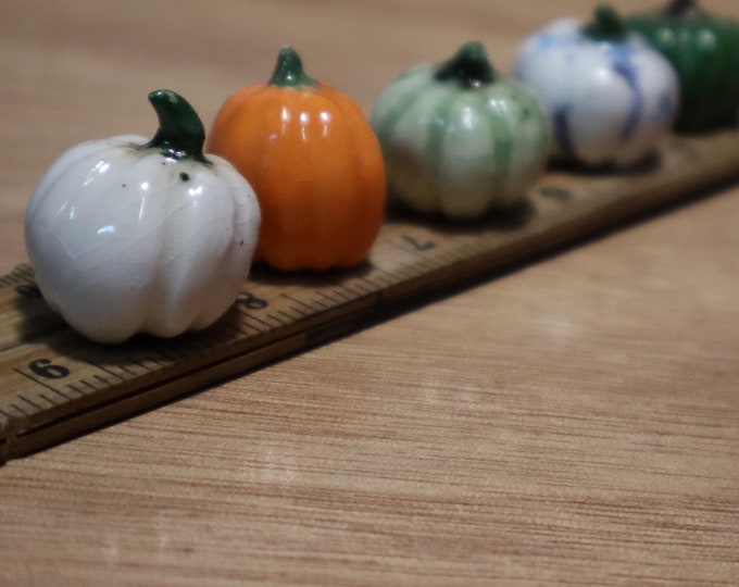 Mini Ceramic Pumpkins - Set of 5 Tiny Handcrafted Stoneware Pumpkins - Etsy