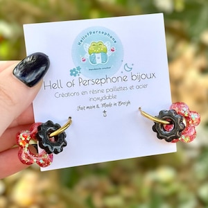 Flower Earrings, Stainless Steel Hoop Earrings for Women and Children, Interchangeable Flower Tassels