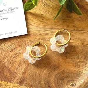 Interchangeable Hoop Earrings with Flower Tassels and Stainless Steel for Women and Children