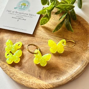 Butterfly Earrings, Stainless Steel Hoop Earrings for Women and Children, Interchangeable Butterfly Tassels, Gift Idea for Women