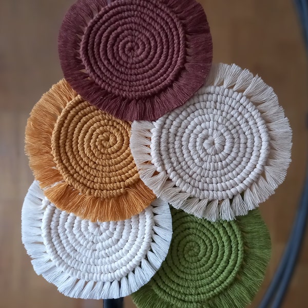 Sous verres / sous tasses en Macramé