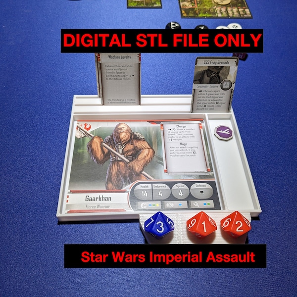 Star Wars Imperial Assault Player Dashboard Organizer **DIGITAL FILE DOWNLOAD stl**