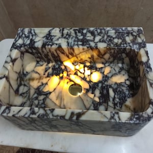 Custom Size Calacatta Viola, Marble Sink, Special Order Marble Sink, Marble Sink, bathroom sink,wall mounted sink.