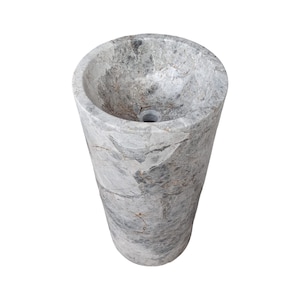 Tundra Gray Wall Sink ,pedestal marble sink,bathroom sink.