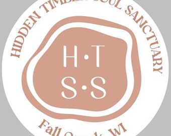 HTSS Sticker Antique Brass / White  2 inch diameter, each