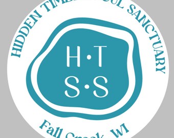 HTSS Sticker Cyan / White  2 inch diameter, each