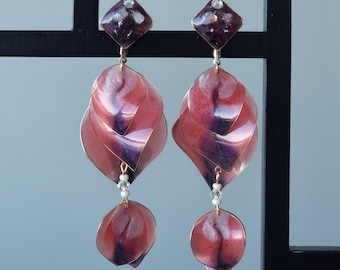 Gentle Blossoms, Floral Resin Dangle Earrings, Pink Flower Jewelry Gift for Her