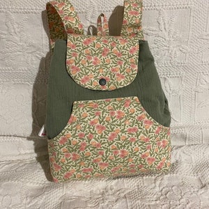 Petit sac à dos enfant, crèche, maternelle en double gaze de coton