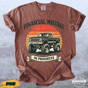 Error financiero en curso en una camioneta para amantes de los autos PNG, meme divertido de camioneta, humor sobre presupuesto, chiste de conductor, descarga digital