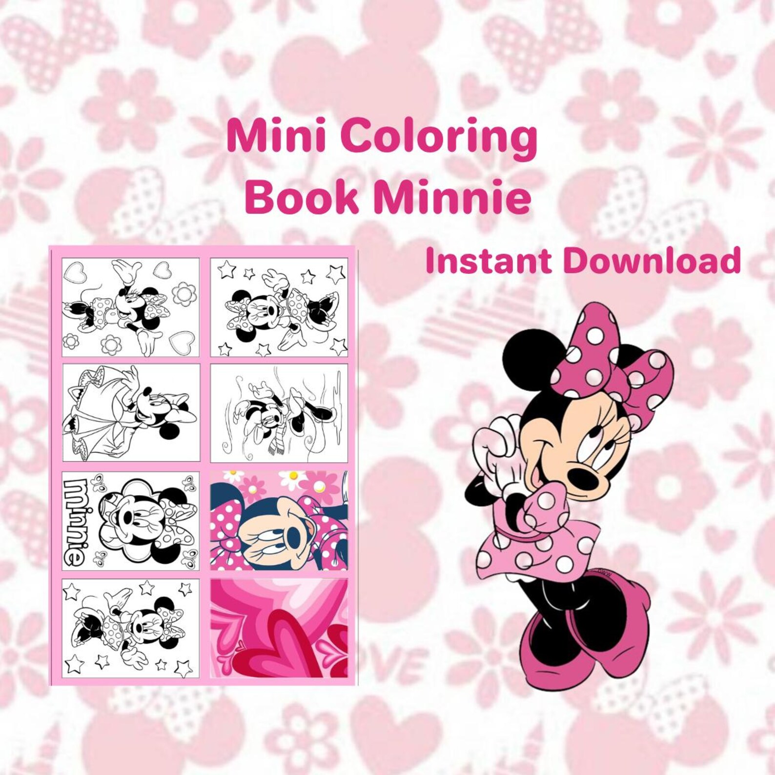 Minnie Mouse coloring books for kids Etsy España