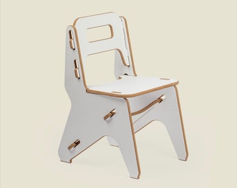 Chaise pour enfant Upro® NANDO, blanc. Chambre d'enfant. Meubles faciles à assembler