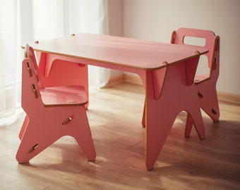 Tisch und Stuhl Set für Kinder. Entwöhnungsset. Spielzimmer Tisch mit Stuhl. Aktivitätstisch. Kinder Schreibtisch. Kindermöbel. Montessori