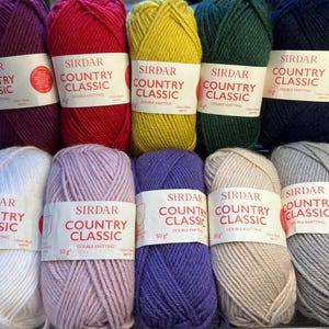 Sirdar Country Classic DK 50g - Double Knitting / Light Worsted Weight Knitting / Crochet Yarn - Wool and Acrylic - 24 Shades