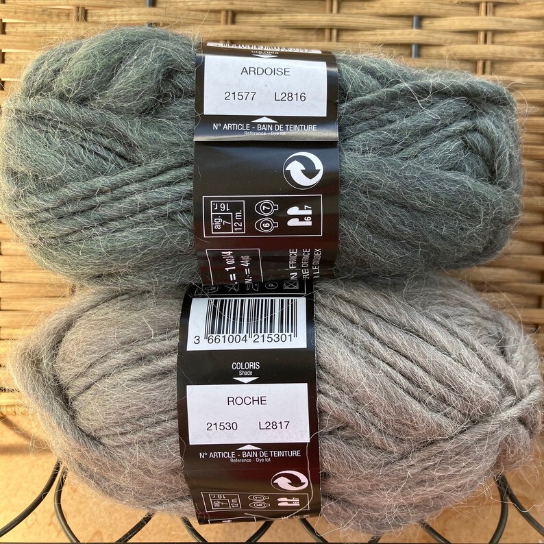 Lot De 6 Pelotes De Laine Bergère De France 100% Alpaga - Naturel Grège, 50g Chacune