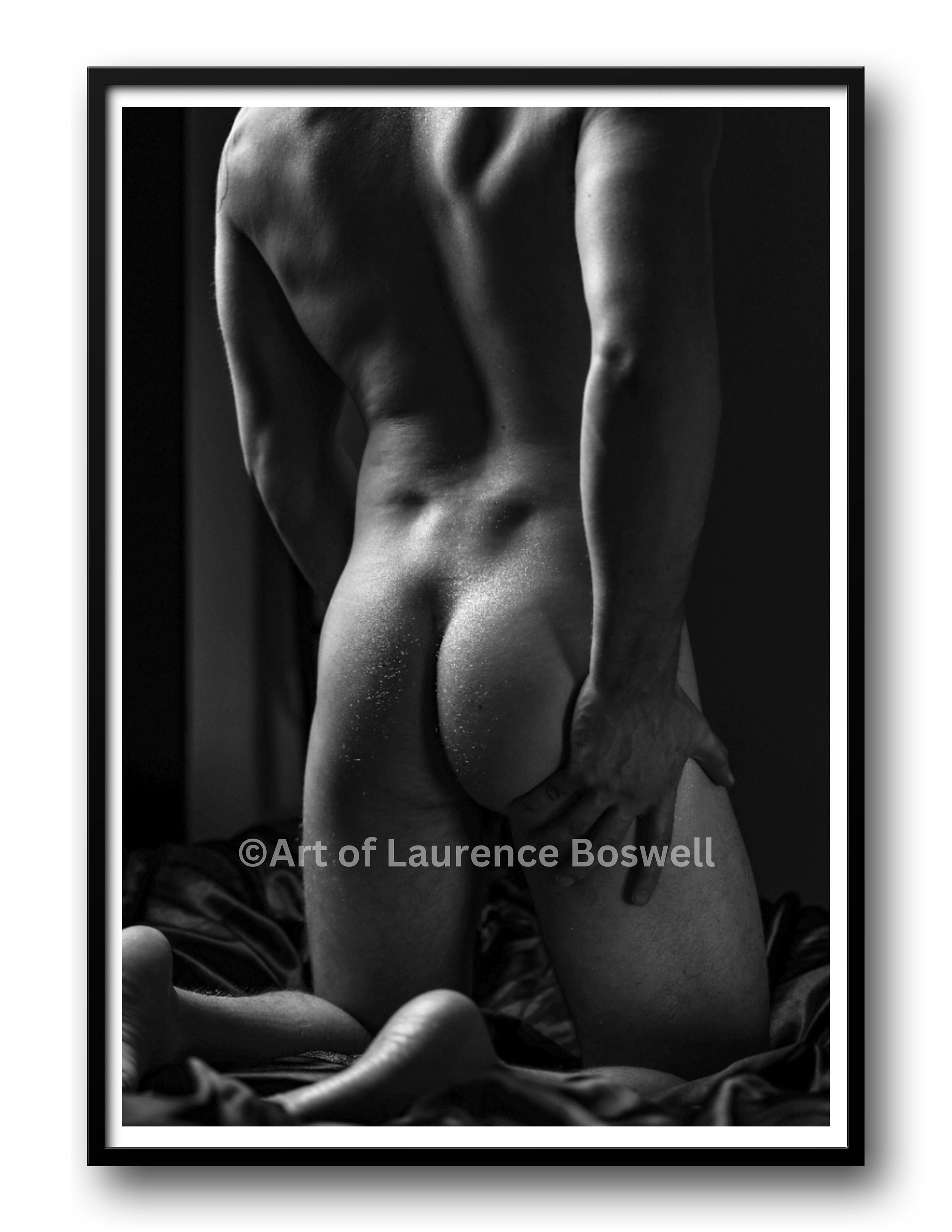Fine Art Male Nude | Muscular Nude Male | Male Boudoir Fine Art | Bareback | Gay Artwork | Lustre Finish | Male Body | Black & White