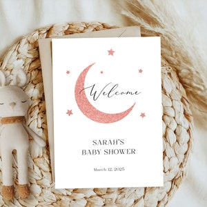 Convite para chá de bebê editável, lindo e elegante modelo canva moderno para chá de bebê, convite minimalista para bebê, modelo de convite para festa com revelação de gênero