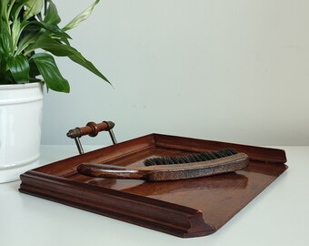Vintage Wooden Dustpan with Brush Crumb Set Dustpan and Brush for Table Cleaning Set