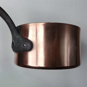 Large 20.5cm Heavy 2.1kg Vintage French Copper Saucepan with Iron Handle Copper Pot Copper Pan Cookware Copperware Antique Kitchen Decor