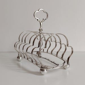 Antique English Silver-Plated Toast Rack for 6 Slices  / Table Setting Toast Holder / English Breakfast Server