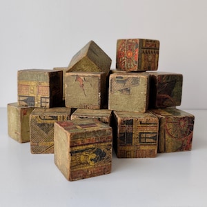 Puzzle in legno antico - Set da 24 pezzi, immagini multiple, senza scatola. Regalo unico.