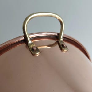 Vintage French Copper Jam Pan with Brass Handles Copper Basin Copper Saucepan Cooking Confiture Jam Pan Pot Copperware Rustic Kitchen Decor image 8