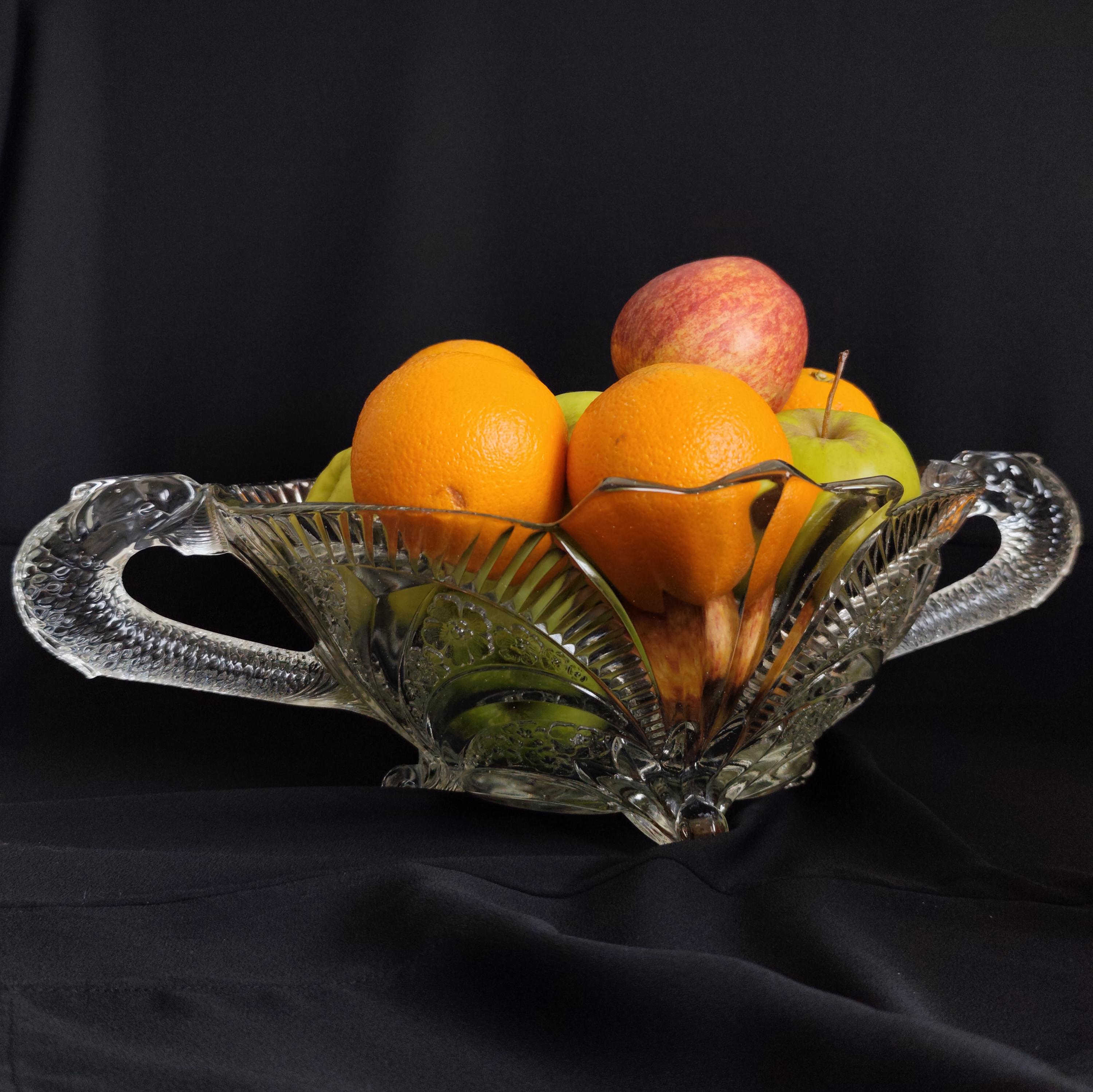 Vintage Glass Serpent Bowl by Brockwitz Large and Heavy Germany Art Deco Glass Bowl Centrepiece Fruit Bowl Table Setting Сollectible Glass