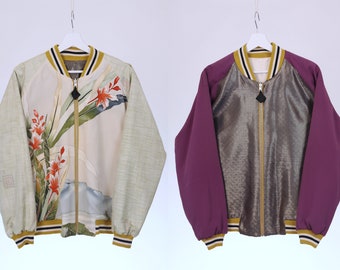 Reversible Bomber Jacket from up-cycled kimono silk Suka #25