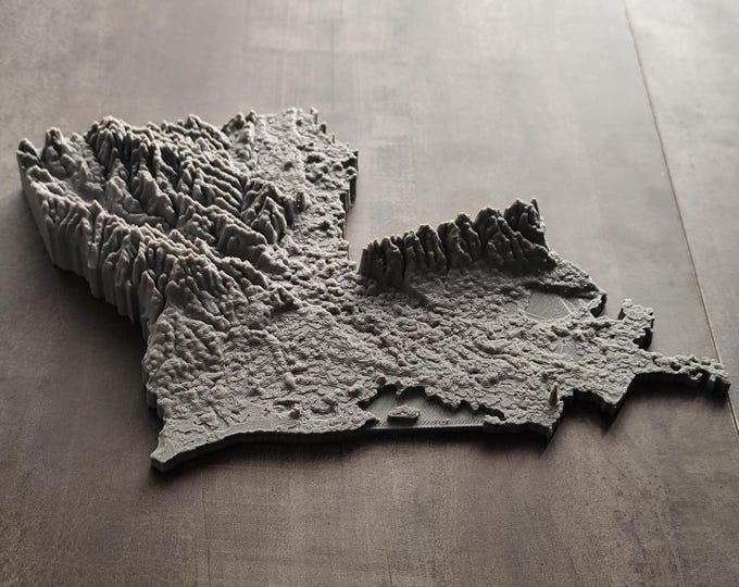 Louisiana | 3D Printed Topographic Relief Map | Tactile Terrain Model