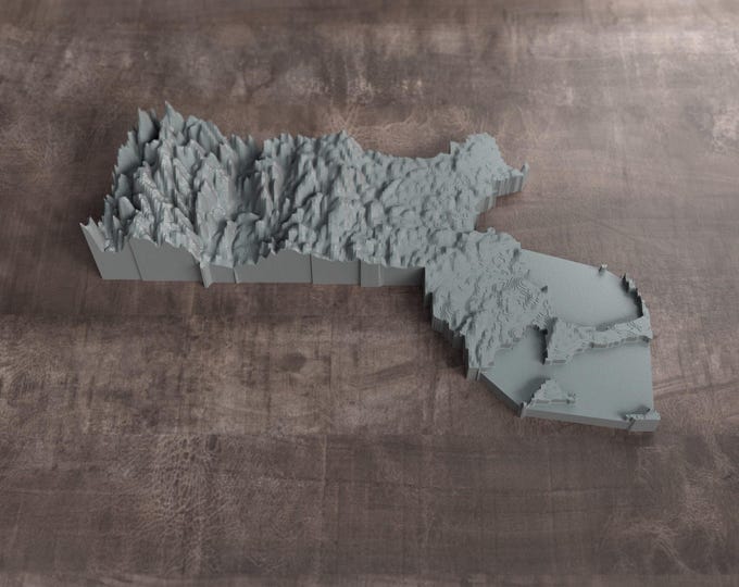 Massachusetts | 3D Printed Topographic Relief Map | Tactile Terrain Model