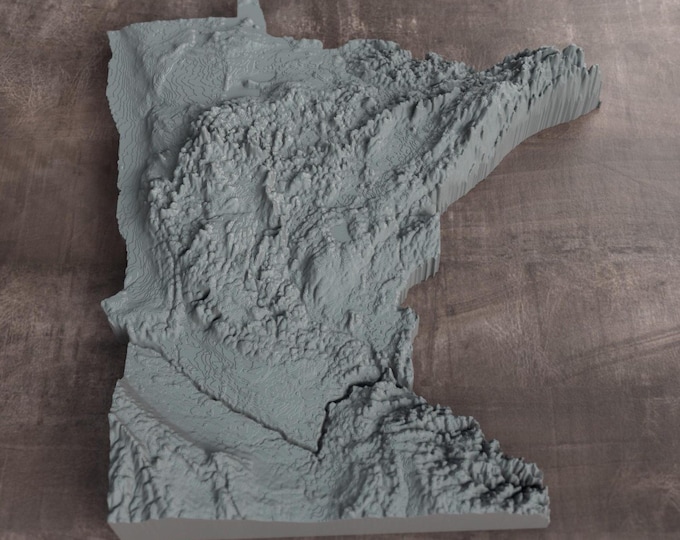 Minnesota | 3D Printed Topographic Relief Map | Tactile Terrain Model
