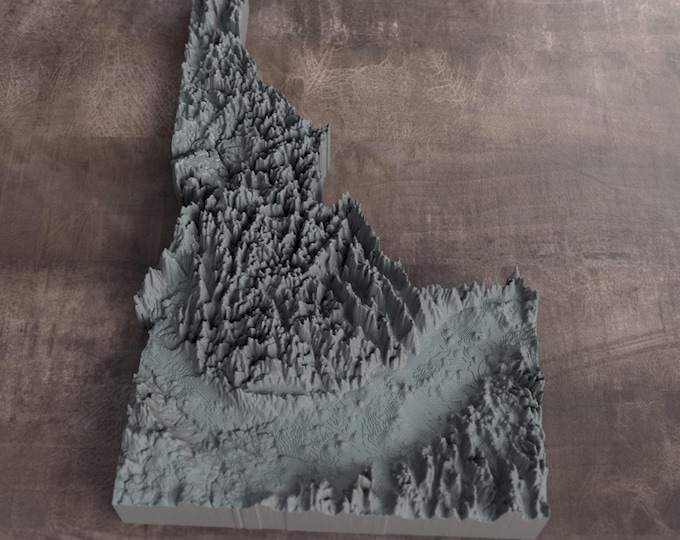 Idaho | 3D Printed Topographic Relief Map | Tactile Terrain Model