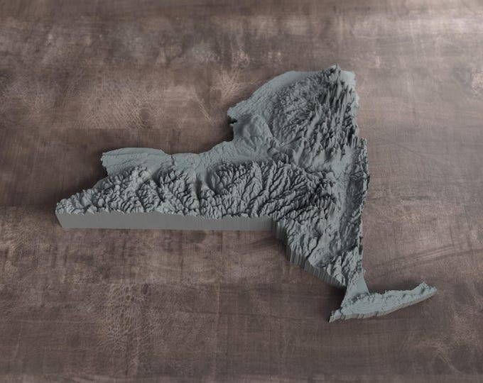 New York State | 3D Printed Topographic Relief Map | Tactile Terrain Model