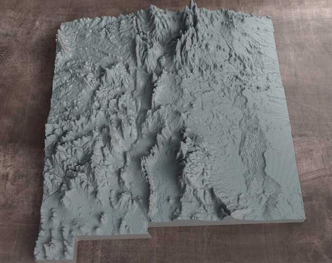 New Mexico | 3D Printed Topographic Relief Map | Tactile Terrain Model
