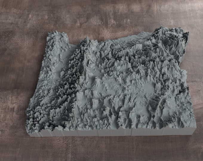 Oregon | 3D Printed Topographic Relief Map | Tactile Terrain Model