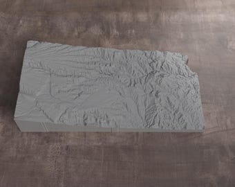 Kansas | 3D Printed Topographic Relief Map | Tactile Terrain Model