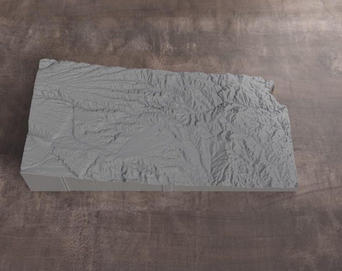 Kansas | 3D Printed Topographic Relief Map | Tactile Terrain Model