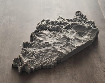 Illinois | 3D Printed Topographic Relief Map | Tactile Terrain Model