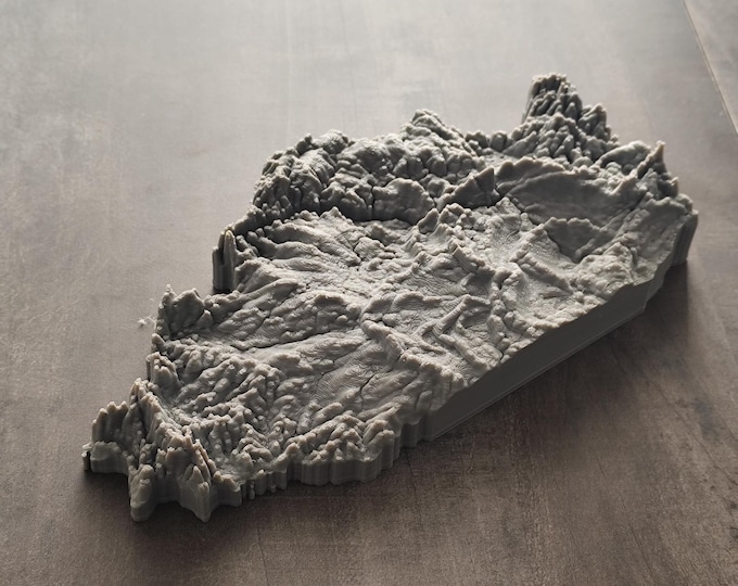 Illinois | 3D Printed Topographic Relief Map | Tactile Terrain Model