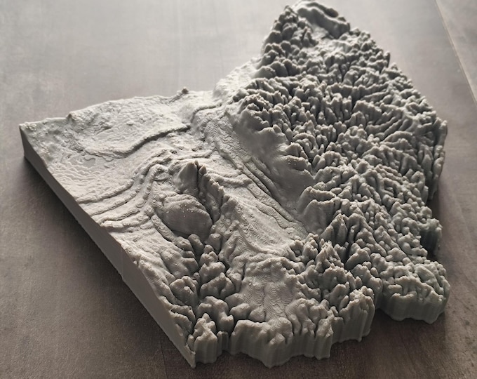 3D Printed Topographic Relief Map | Ohio | Tactile Terrain Model