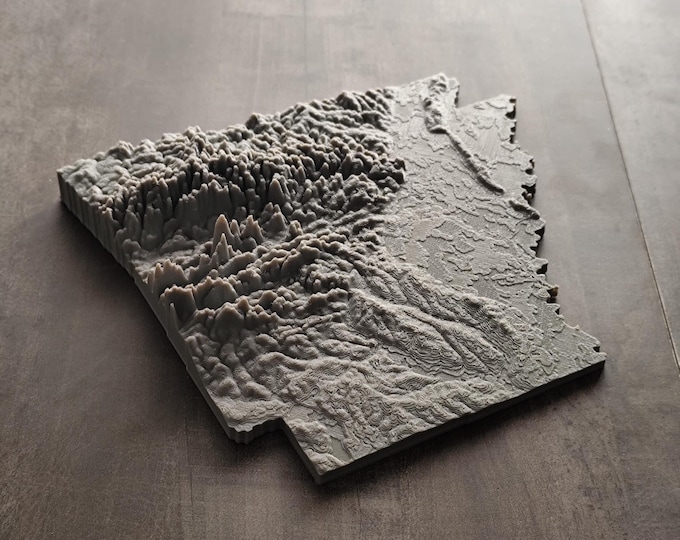 Arkansas | 3D Printed Topographic Relief Map | Tactile Terrain Model