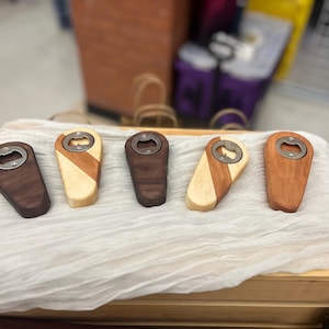 Handcrafted Wooden Bottle Opener – Rustic Wood Beer Opener | Unique Gift for Beer Lovers & Home Bars