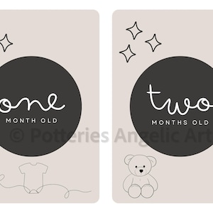 Cartes-éclair imprimables pour la première année des jalons de bébé pour créer des souvenirs Cadeau de baby shower