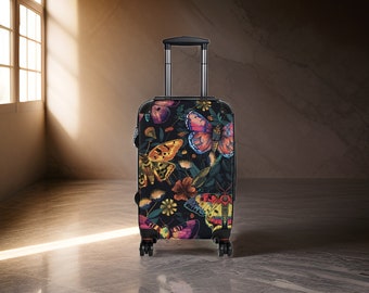 Luxury Cottagecore Butterfly Suitcase - Designer Luggage, Hardshell Suitcase Set, Carry-On For Her, Traveler Gifts, Protection, TSA Approved