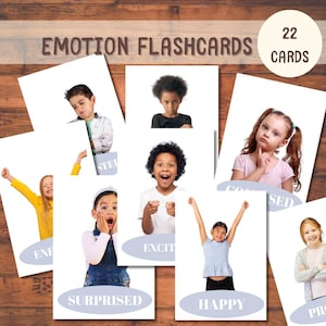 Photo Emotion 22 Flashcards Printable | Features Real Children | Emotions and Feelings | Feelings Flashcards | Emotions Chart | Real Photo