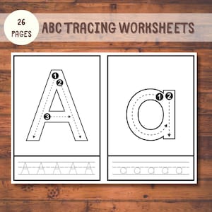 Alphabet Tracing Worksheets A-Z Printable, Uppercase and Lowercase Letters, Preschool Handwriting Practice, ABC Letter Tracing, Homeschool