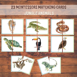 Rompecabezas de Animales de la Selva – Juego Educativo Imprimible para Niños – Inspirado en Montessori