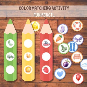 Color Matching Activity for Kids, Toddler Color Printables, Montessori Materials, Homeschool Preschool Curriculum