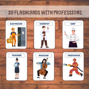 Cartes Métiers Enfants – 20 Professions, 9 Cartes/A4, Maternelle, École à Domicile, Activités Éducatives Imprimables