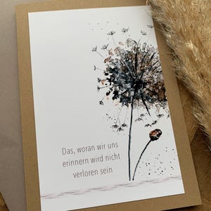 Trauerkarte "Pusteblume" mit Umschlag (Druck)
