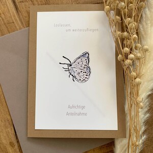 Trauerkarte "Schmetterling" mit Umschlag (Druck)